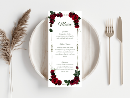 Wedding Thank you Card, Menu Card, Table Card. WI304