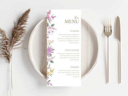 Wedding Menu Template, Thank You Card. WI198