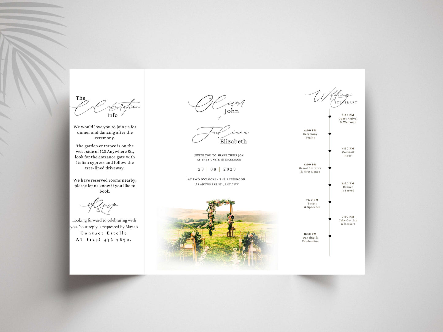Venue Wedding Invitation Template | Editable Wedding Invite | Printable Digital Download | Elegant Wedding Card. WI160