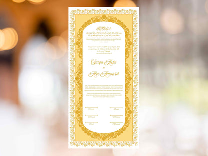 Nikkah Certificate Digital, Nikkah Contract,Customizable Digital Nikkah Certificate: Islamic Wedding Contract, Marriage Certificate. NN284