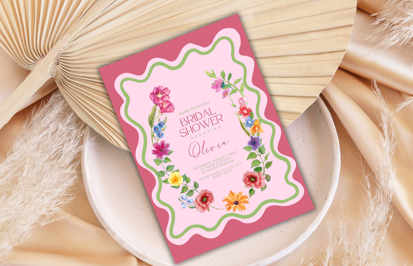 Floral Bridal Shower Invitation | Customizable Invitation Template | Wildflower Bridal Shower | Whimsical Bridal Shower | WSB40