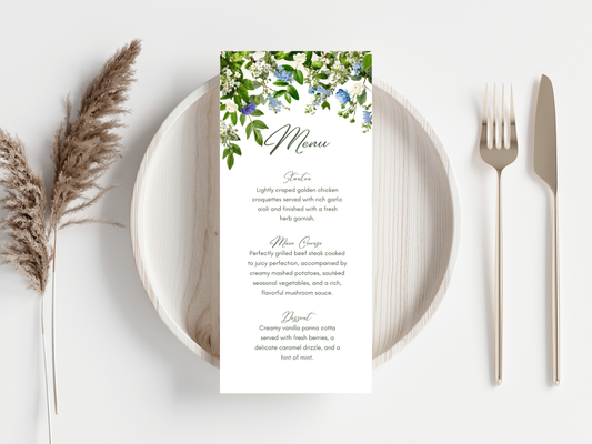 Wedding Thank you Card, Menu Card, Table Card. WI310