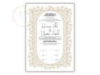 Nikkah Certificate Digital Download Personalised, Islamic Contract, A4, A3, Template, Instat Download. NN209