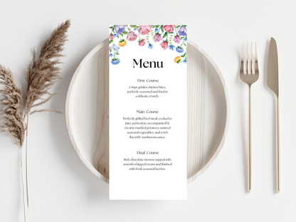 Wedding Thank you Card, Menu Card, Table Card. WI362