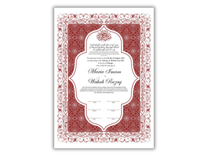 Nikkah Contract Template,Printable Nikkah Contract,Editable Nikkahnama, Muslim Wedding Certificate,Digital Download,Islamic Marriage. NN193