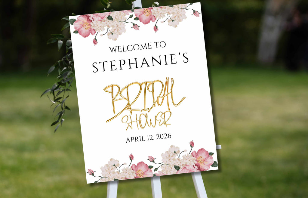 Bridal Shower Sign, Blush Pink Bridal Shower Decorations, Bridal Shower Welcome Sign, Bridal Shower Invitation, Bridal Shower Poster, WS52