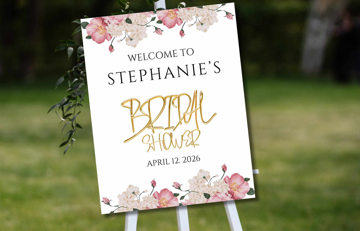 Bridal Shower Sign, Blush Pink Bridal Shower Decorations, Bridal Shower Welcome Sign, Bridal Shower Invitation, Bridal Shower Poster, WS52