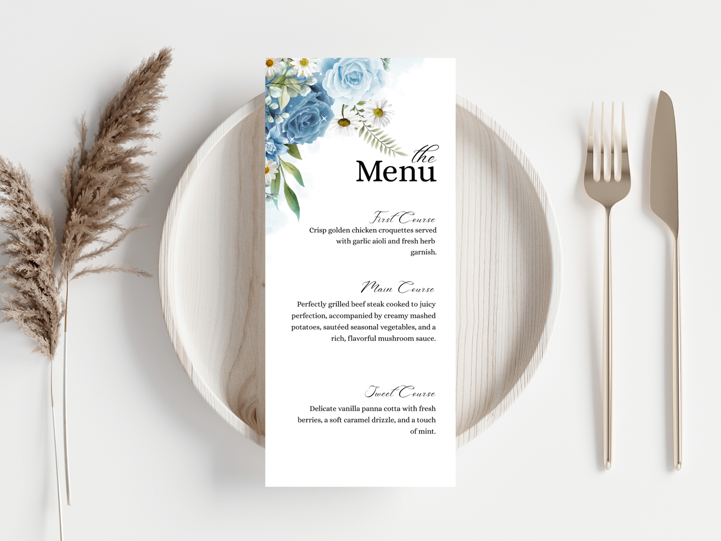 Wedding Thank you Card, Menu Card, Table Card. WI335