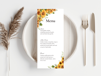 Wedding Thank you Card, Menu Card, Table Card. WI319