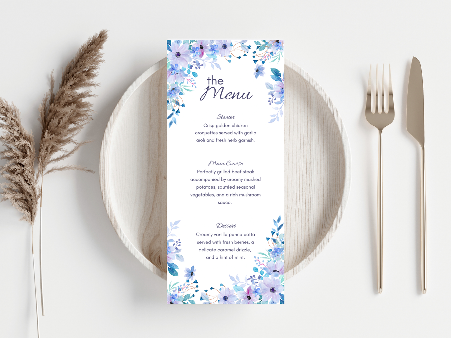 Wedding Thank you Card, Menu Card, Table Card. WI315
