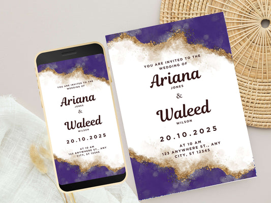 Wedding Invitation, Electronic Wedding Invite, Digital Download, Red Rose Wedding Evite, Templett. WEIB83