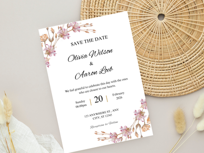 Wedding Invitation Set, RSVP, Wedding Details, Wedding Bottle Label Template, WI279