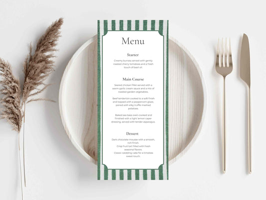 menu card