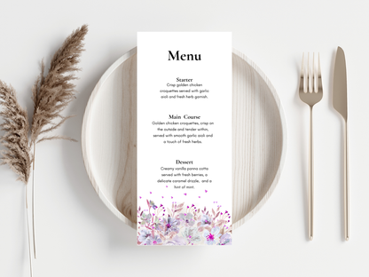 Wedding Thank you Card, Menu Card, Table Card. WI320