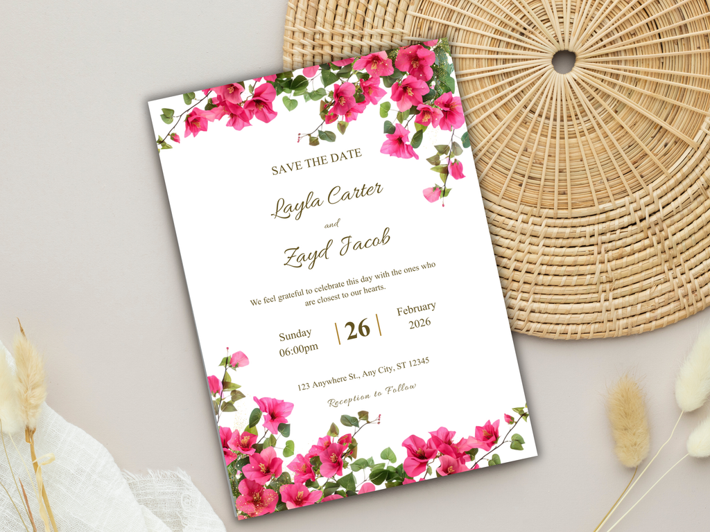Wedding Invitation Bundle, RSVP, Thank You Card, Table Card, Menu Card, Reception Card, Details Card. WI256