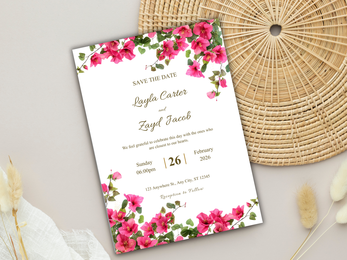 Wedding Invitation Bundle, RSVP, Thank You Card, Table Card, Menu Card, Reception Card, Details Card. WI256