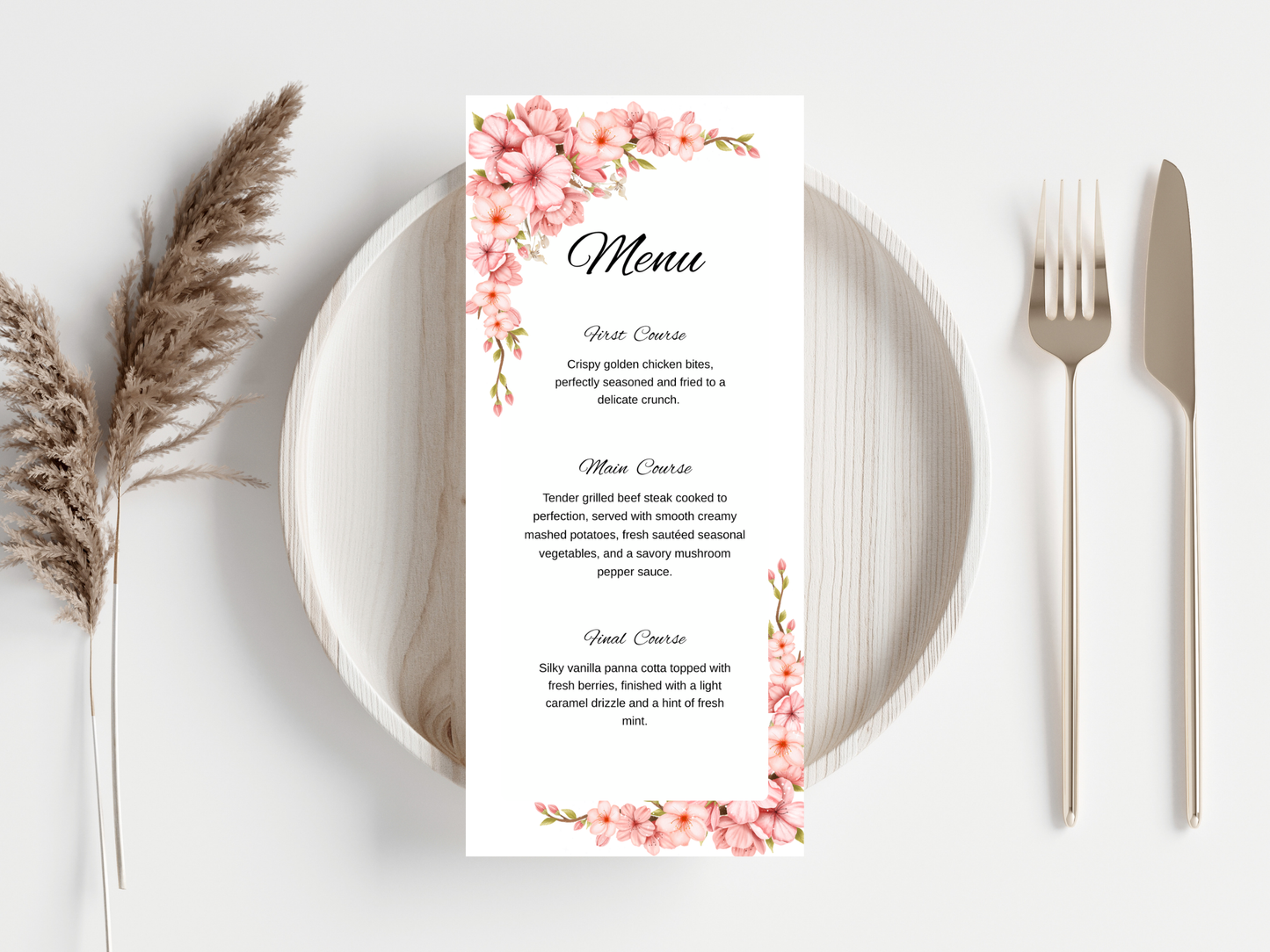 Wedding Thank you Card, Menu Card, Table Card. WI356