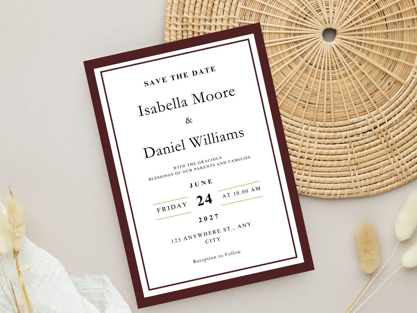 Wedding Invitation Bundle, RSVP, Thank You Card, Table Card, Menu Card, Reception Card, Details Card. Wedding Bottle Label. WI288