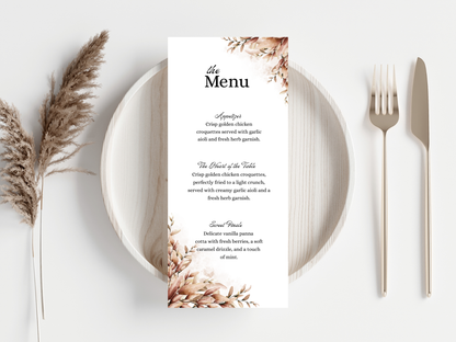 Wedding Thank you Card, Menu Card, Table Card. WI326