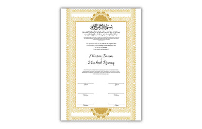 Nikkah Certificate Digital Download Personalized, Luxury Nikkah Certificate, Islamic Wedding Contract, Personalized Muslim Wedding Gift.N181