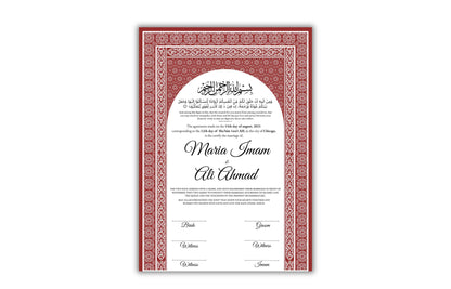 Nikkah Certificate Digital Download Personalised, A4, A3, Template, Instat Download. NN141