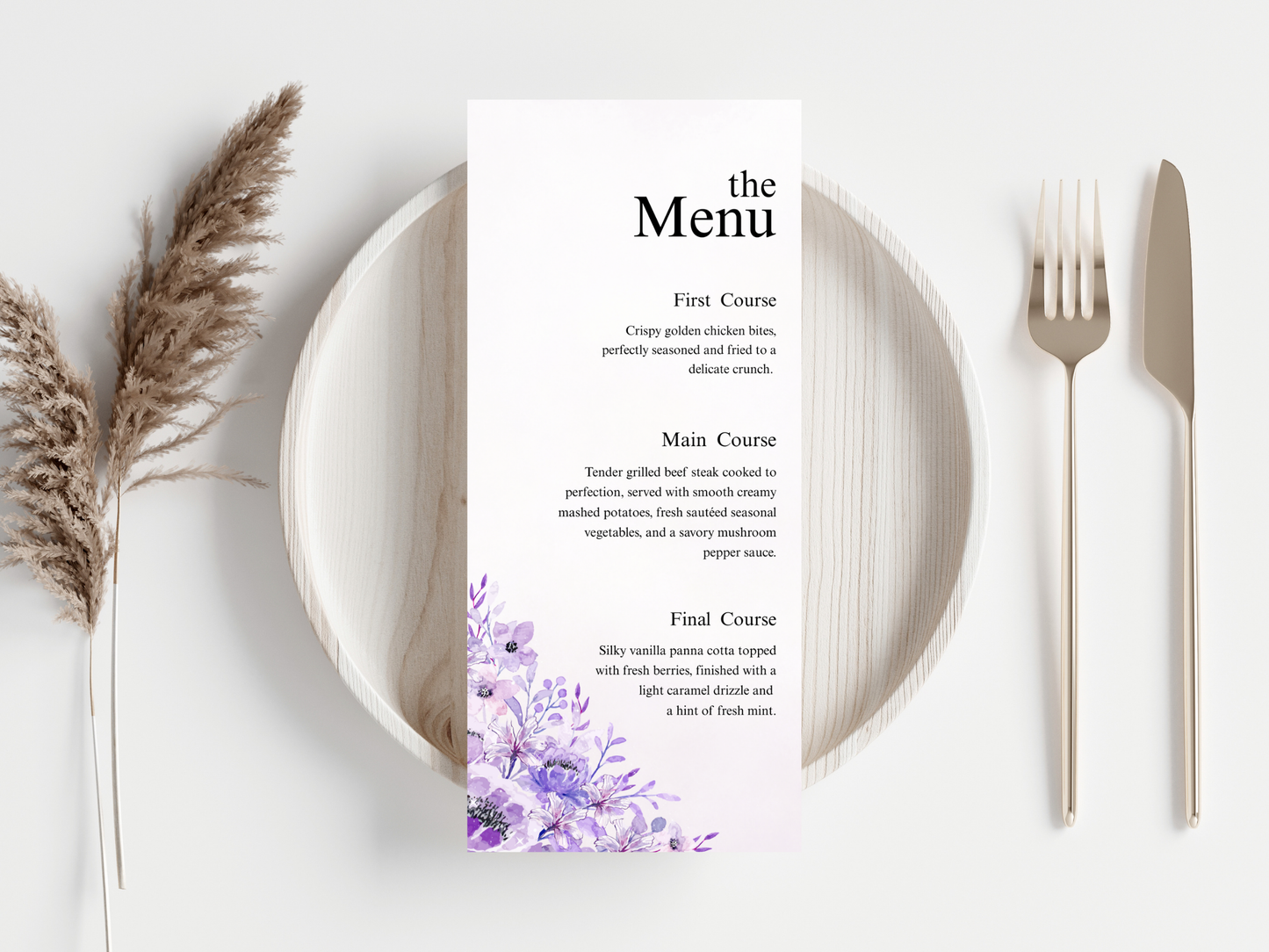 Wedding Thank you Card, Menu Card, Table Card. WI357
