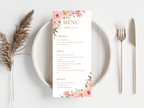 Floral Wedding Menu & Thank You Template | Editable Canva Place Card. WI211