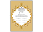 Customized Nikkah Certificate, A4/A3 Contract Digital Nikah Nama, Islamic Marriage Certificate, Muslim Marriage Contract Gold.NN228