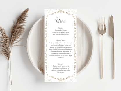 Wedding Thank you Card, Menu Card, Table Card. WI305