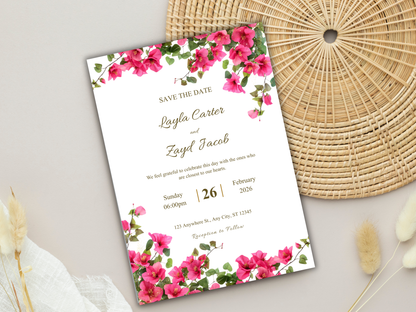 Wedding Invitation Set, RSVP, Wedding Invitation, Details, Editable, Template, WI255