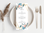 Wedding Menu & Thank You Template | Editable Canva Place Card. WI208
