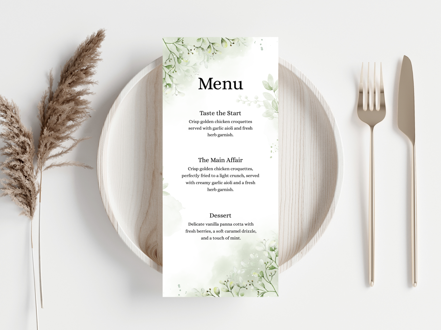 Wedding Thank you Card, Menu Card, Table Card. WI329