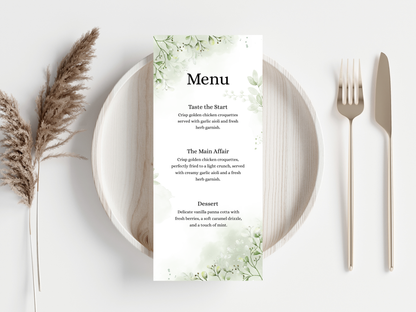 Wedding Thank you Card, Menu Card, Table Card. WI329