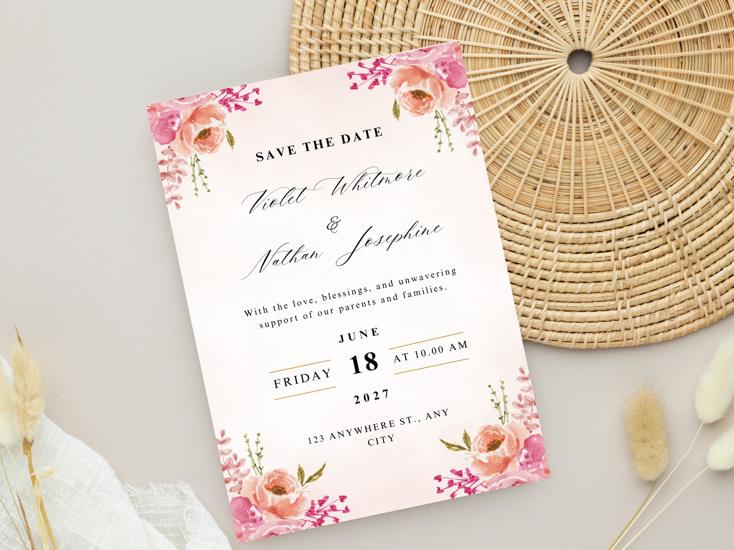 Wedding Invitation card, RSVP, Detailed Card, Bottle Label. WI374