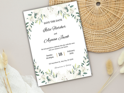 Wedding Invitation Set, RSVP, Wedding Invitation, Details, Editable, Template, WI247