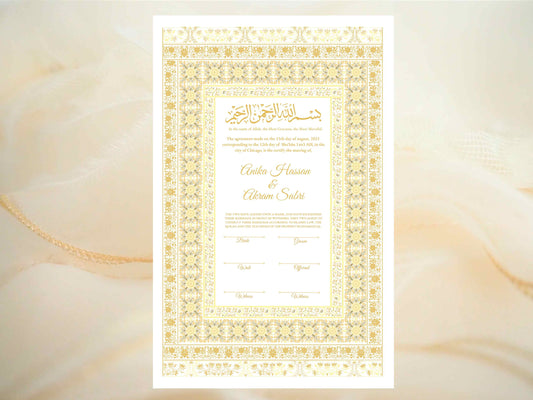 Nikkah Certificate, Nikkah Islamic Marriage Certificate, Printable, Nikkah Contract, Editable, Digital Download. NN18