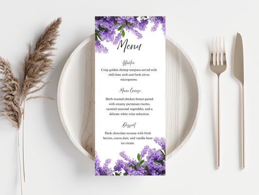 Wedding Thank you Card, Menu Card, Table Card. WI295