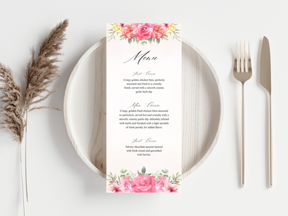 Wedding Thank you Card, Menu Card, Table Card. WI366
