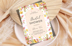 Boho Floral Bridal shower invitation, Spring Bridal shower invitation template, Wildflower bridal invitation, Editable Template, WS42