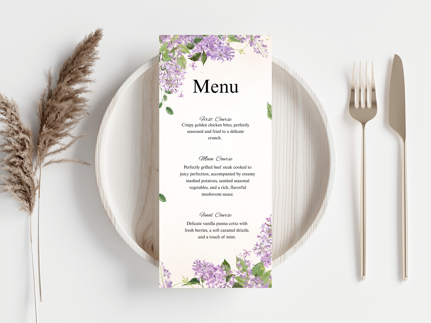 Wedding Thank you Card, Menu Card, Table Card. WI346
