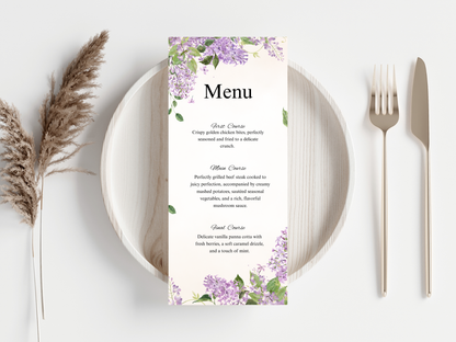Wedding Thank you Card, Menu Card, Table Card. WI346