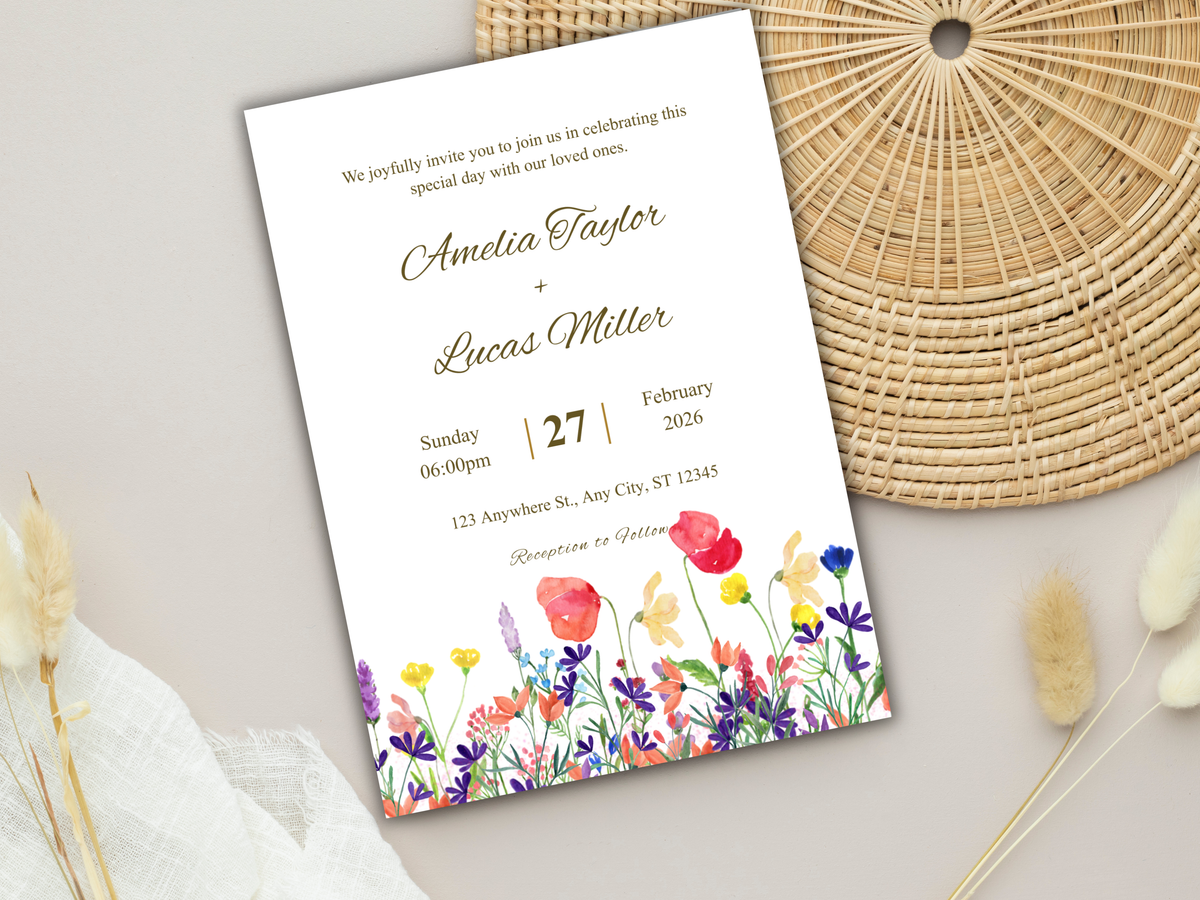 Wedding Invitation Set, RSVP, Wedding Invitation, Details, Editable, Template, WI259
