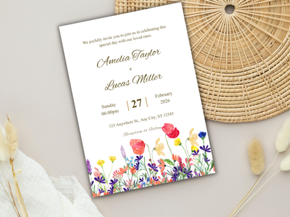 Wedding Invitation Set, RSVP, Wedding Invitation, Details, Editable, Template, WI259