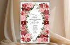 Bridal Shower Invitation template, Elegant Bridal Shower Invitation, Bridal Shower Flower Invite. WS39