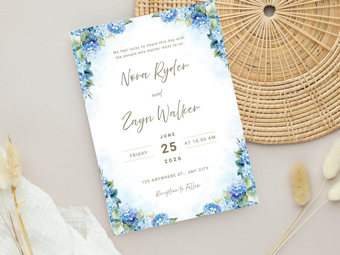 Wedding Invitation Bundle, RSVP, Thank You Card, Table Card, Menu Card, Reception Card, Details Card. WI230