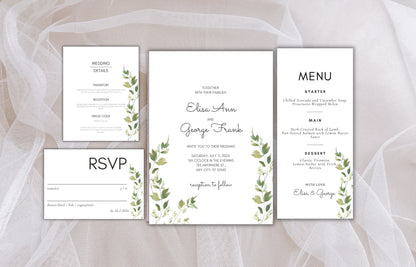 Wedding Invitation Template, Printable Wedding Invitation, Wedding Invitation, RSVP Invitation, Details, Wedding Invitation Bundle. WI77