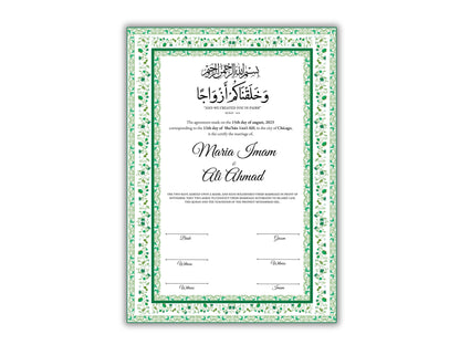 Nikkah Contract Template, A4/A3 Islamic Nikkah Digital Download, Customized Muslim Marriage Certificate, Editable Wedding Agreement. 148