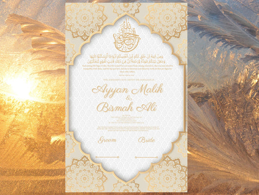 Luxury Nikkah Contract, Nikkah Certificate, Custom Nikah Nama, Islamic Wedding Contract, Marriage Contract Wedding Digital Download. NN4