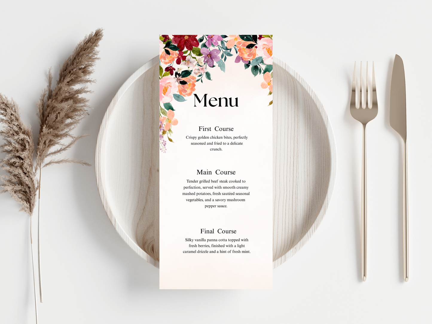 Wedding Thank you Card, Menu Card, Table Card. WI358