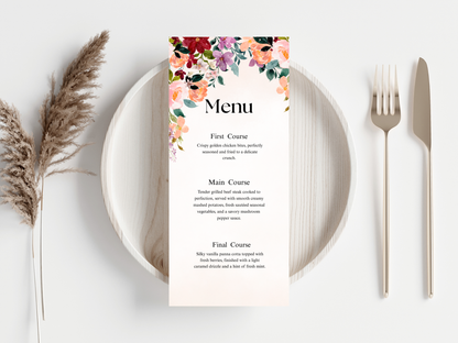Wedding Thank you Card, Menu Card, Table Card. WI358